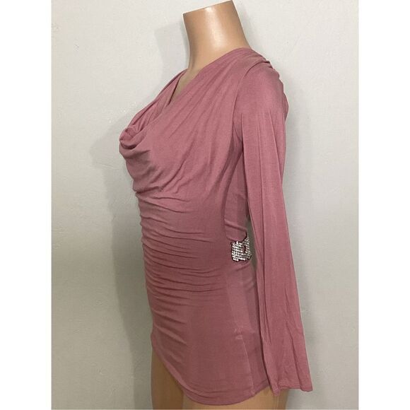 New. SKY rose pink rhinestone belted top. - Picture 5 of 8